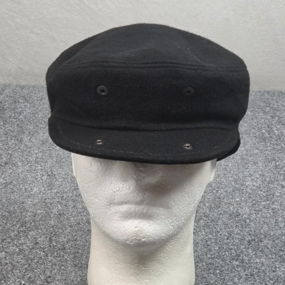 Italian Newsboy Hat 100% Cashmere Mens 7 3/8 Black Flat Cap Driver Hat Old Money